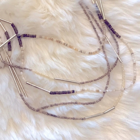 VTG Boho Long Multi-Layered Earth-Tone Seed Beads - Picture 7 of 15